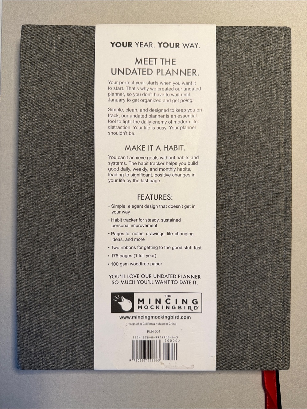 Undated Gray Planner with Gold Foil Text - Picture 6 of 7